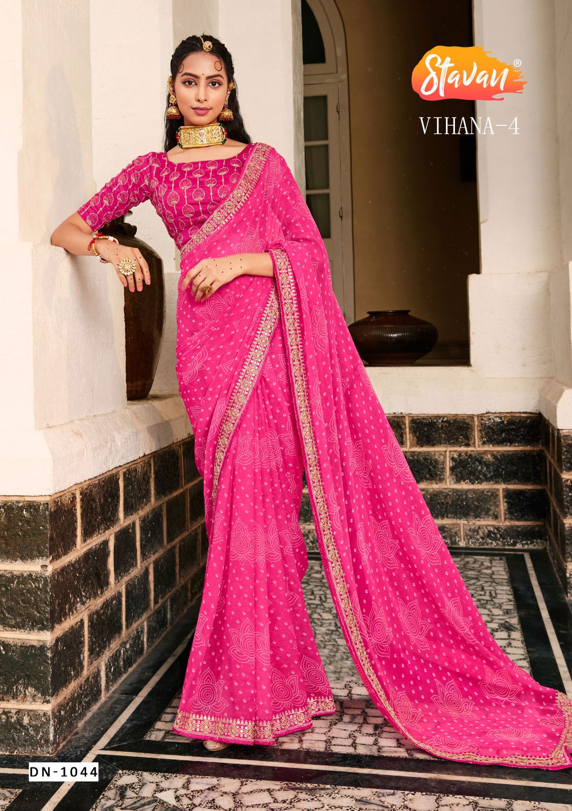 Stavan Vihana Vol 4 Bandhni Printed Sarees Catalog
